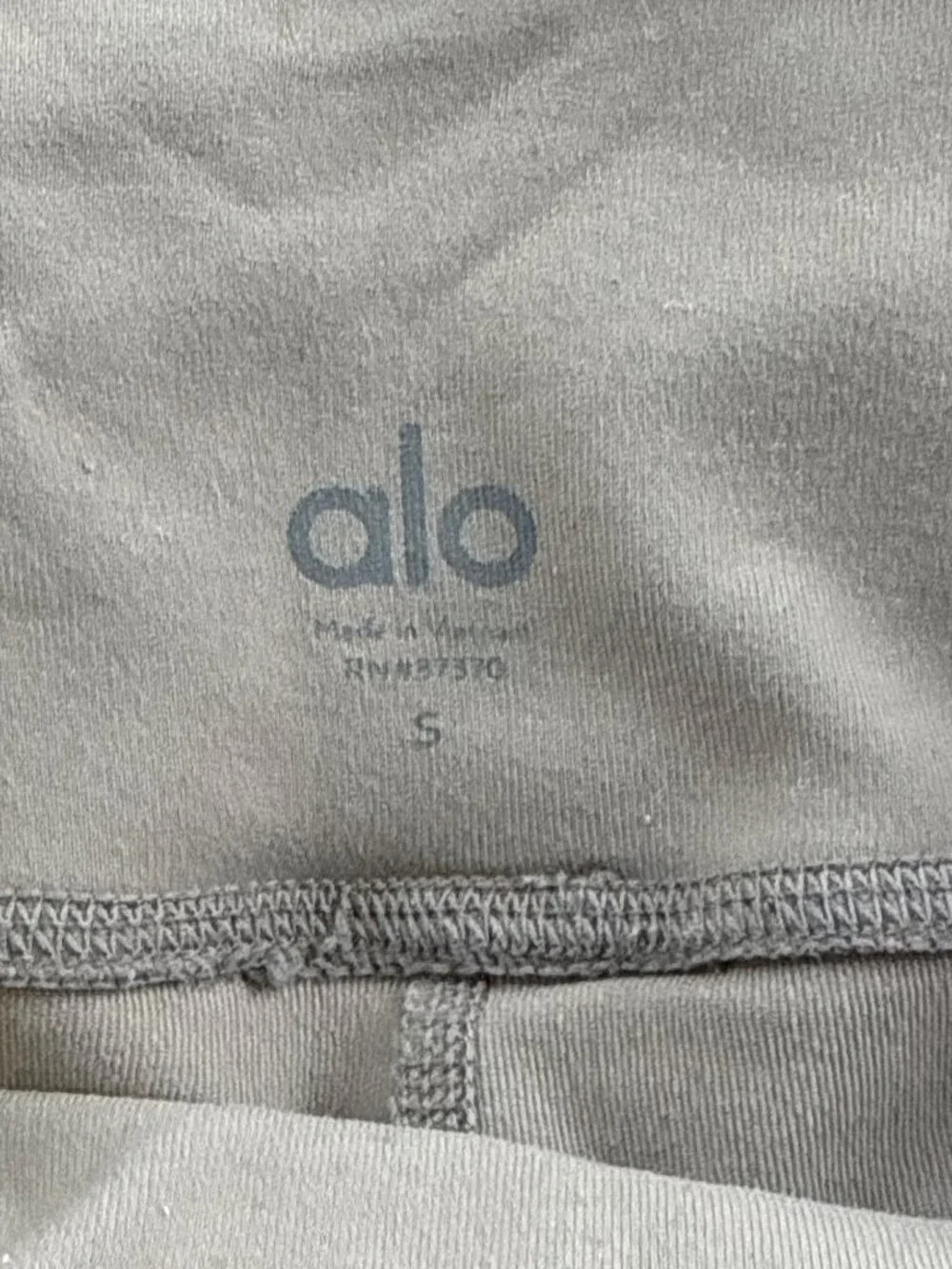 ALO Yoga Moto Leggings Women's Small Gray Ribbed Moto Panel Full Length Active